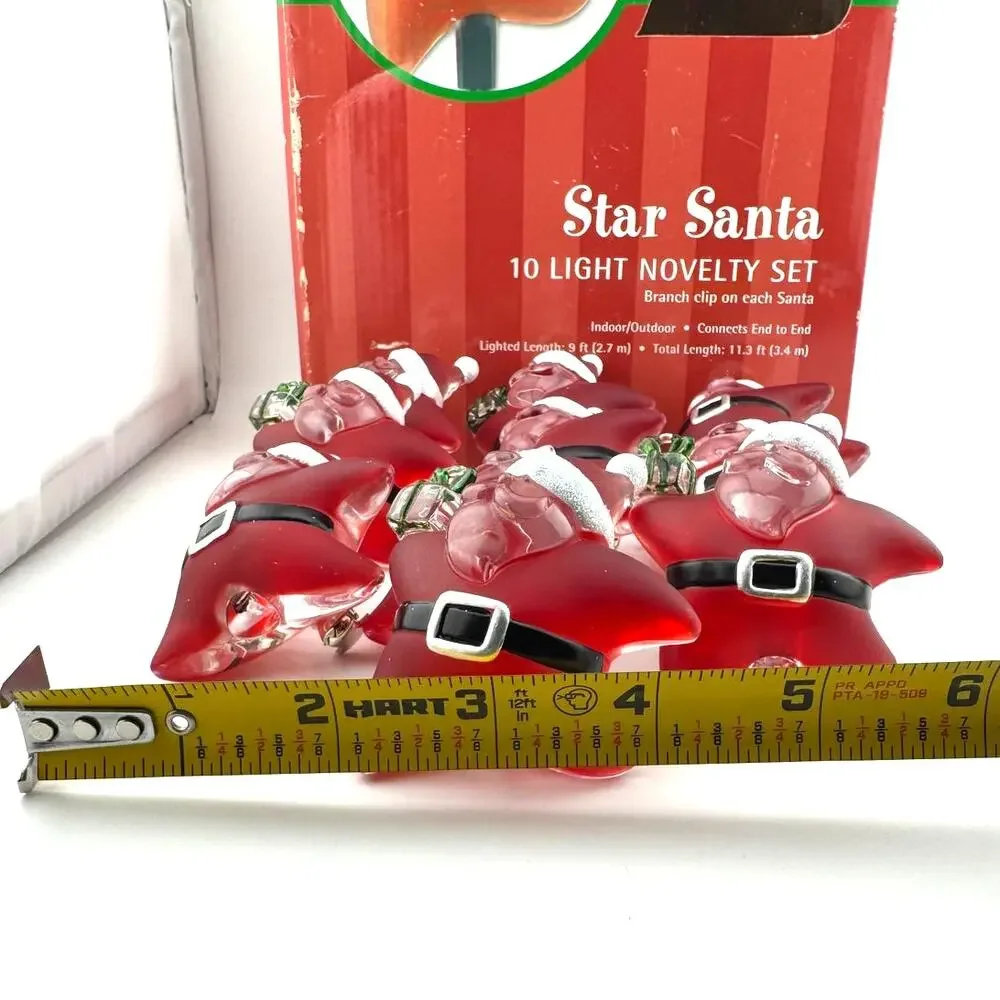 Star Santa 10 Novelty Set Branch Clip On To Christmas‎ Lights Indoor Outdoor